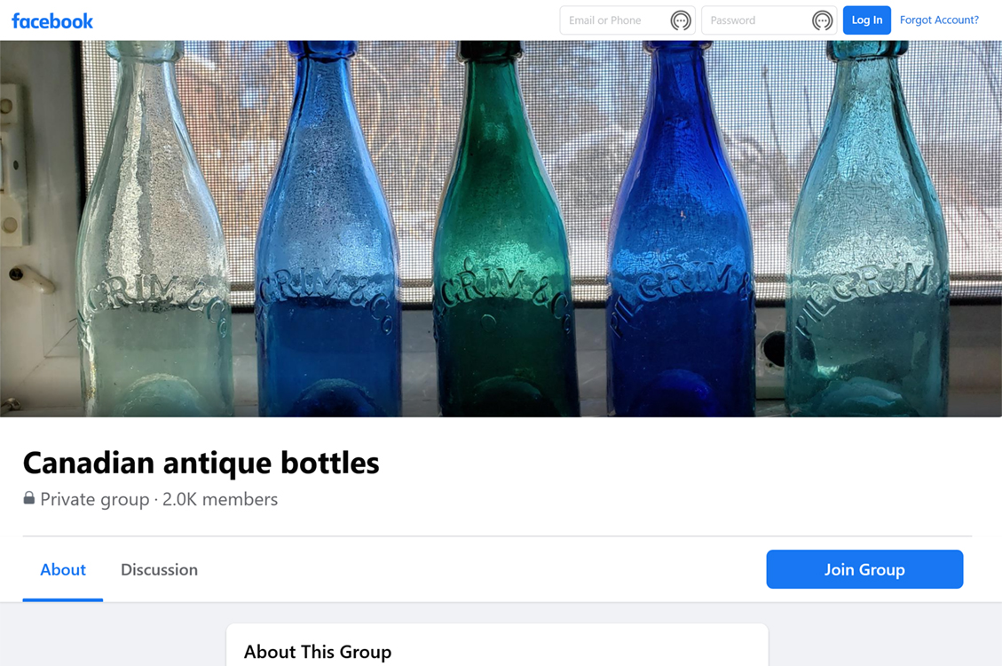 Canadian Antique Bottles - FACEBOOK