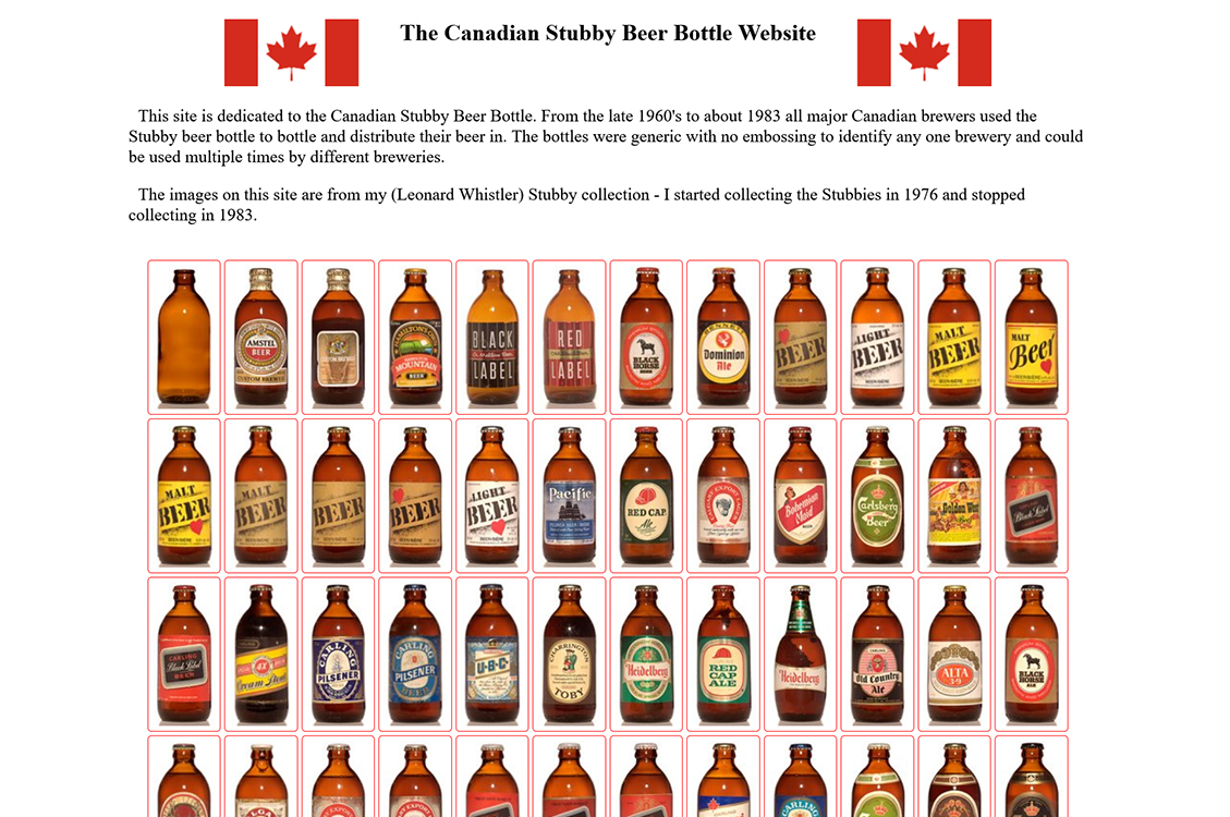 The Canadian Stubby Beer Bottle Website