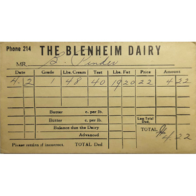 Blenheim Dairy, Blenheim